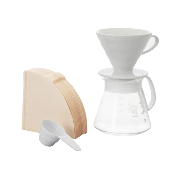 Kit Hario V60 02 Ceramica Blanca