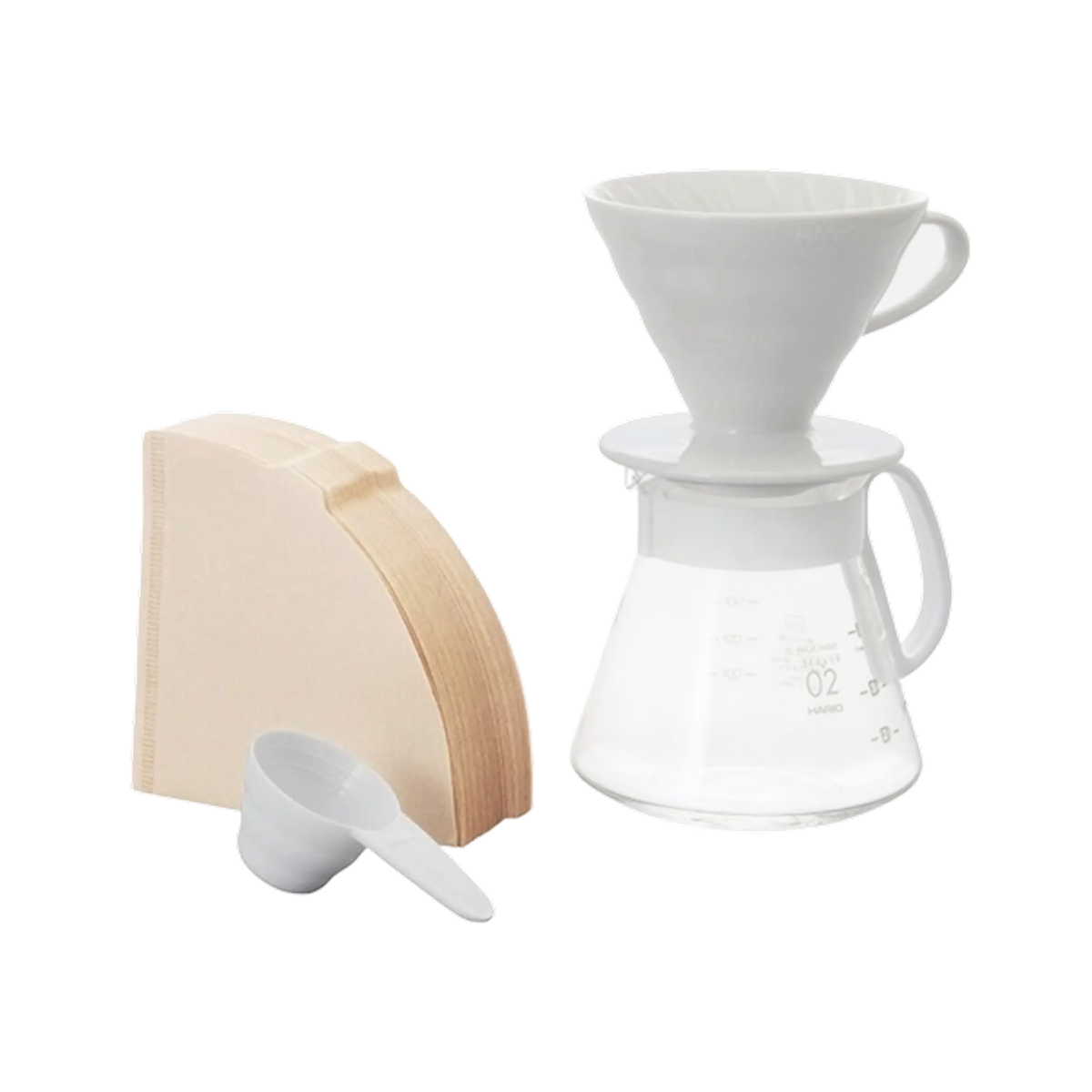 Kit Hario V60 02 Ceramica Blanca
