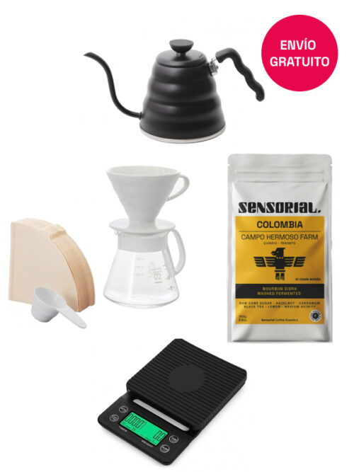 Pack Barista en Casa: V60 + tetera + balanza + café