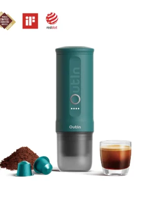 Outin Nano Cafetera Espresso Portátil (Verde Azulado)